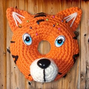 Tiger Donut Ring Crochet Handmade Pin Cushion